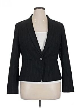 Worthington Black Pinstripe Single-Button Blazer